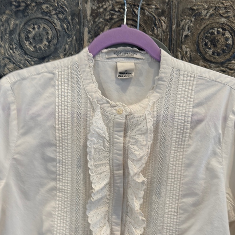 Scotch & Soda White Blouse with Ruffles